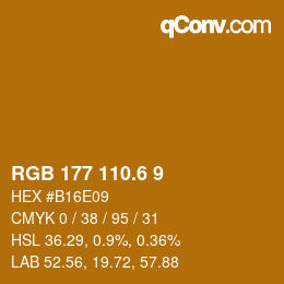 カラーコード: RGB 177 110.6 9 | qconv.com