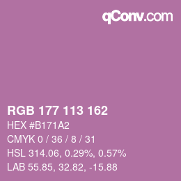 Color code: RGB 177 113 162 | qconv.com