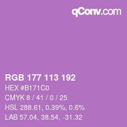 Color code: RGB 177 113 192 | qconv.com