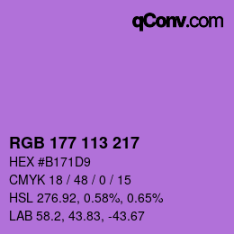 Color code: RGB 177 113 217 | qconv.com