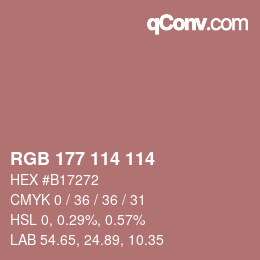 Color code: RGB 177 114 114 | qconv.com