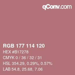 Farbcode: RGB 177 114 120 | qconv.com
