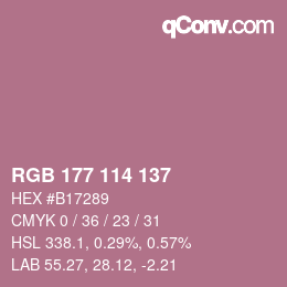 Farbcode: RGB 177 114 137 | qconv.com