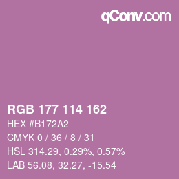 Color code: RGB 177 114 162 | qconv.com