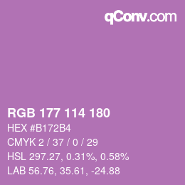 カラーコード: RGB 177 114 180 | qconv.com