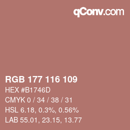 Farbcode: RGB 177 116 109 | qconv.com