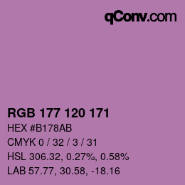Farbcode: RGB 177 120 171 | qconv.com