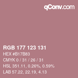 Color code: RGB 177 123 131 | qconv.com