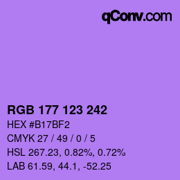 Farbcode: RGB 177 123 242 | qconv.com