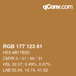 Color code: RGB 177 123 61 | qconv.com