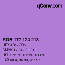 Color code: RGB 177 124 213 | qconv.com
