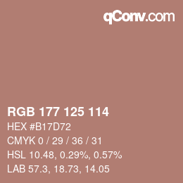 Farbcode: RGB 177 125 114 | qconv.com