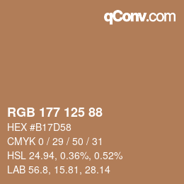 Farbcode: RGB 177 125 88 | qconv.com