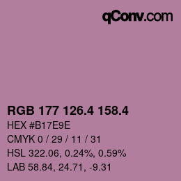 カラーコード: RGB 177 126.4 158.4 | qconv.com