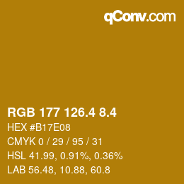 カラーコード: RGB 177 126.4 8.4 | qconv.com