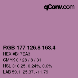カラーコード: RGB 177 126.8 163.4 | qconv.com