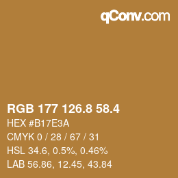 カラーコード: RGB 177 126.8 58.4 | qconv.com