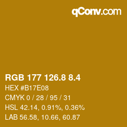 カラーコード: RGB 177 126.8 8.4 | qconv.com