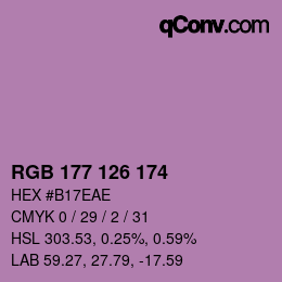 カラーコード: RGB 177 126 174 | qconv.com