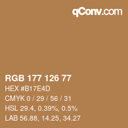 Farbcode: RGB 177 126 77 | qconv.com