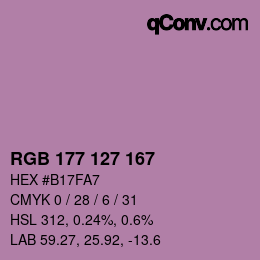 颜色代码: RGB 177 127 167 | qconv.com