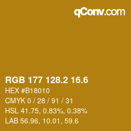 カラーコード: RGB 177 128.2 16.6 | qconv.com