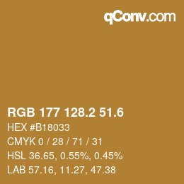 カラーコード: RGB 177 128.2 51.6 | qconv.com