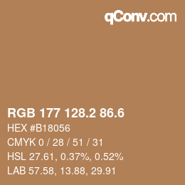 カラーコード: RGB 177 128.2 86.6 | qconv.com
