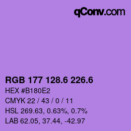 カラーコード: RGB 177 128.6 226.6 | qconv.com