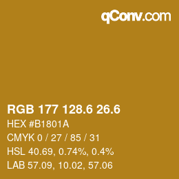 カラーコード: RGB 177 128.6 26.6 | qconv.com