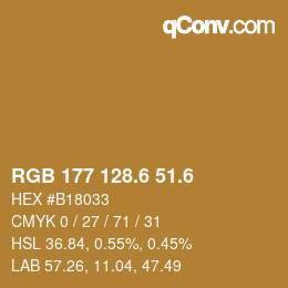 カラーコード: RGB 177 128.6 51.6 | qconv.com
