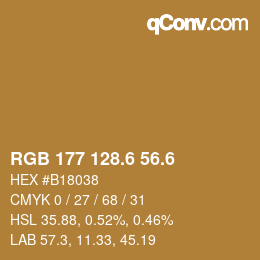 カラーコード: RGB 177 128.6 56.6 | qconv.com
