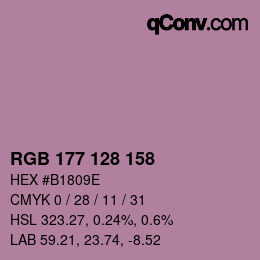 Color code: RGB 177 128 158 | qconv.com
