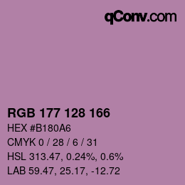 カラーコード: RGB 177 128 166 | qconv.com