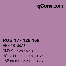 カラーコード: RGB 177 128 168 | qconv.com