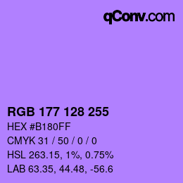 Color code: RGB 177 128 255 | qconv.com