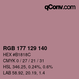 Código de color: RGB 177 129 140 | qconv.com