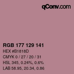 Código de color: RGB 177 129 141 | qconv.com