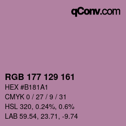 カラーコード: RGB 177 129 161 | qconv.com
