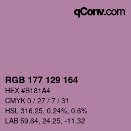 颜色代码: RGB 177 129 164 | qconv.com