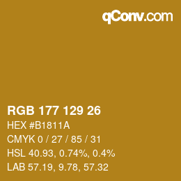 Color code: RGB 177 129 26 | qconv.com
