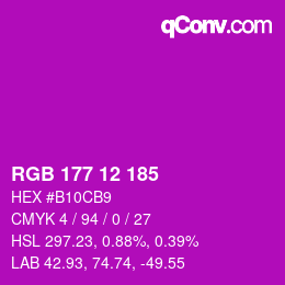 Color code: RGB 177 12 185 | qconv.com