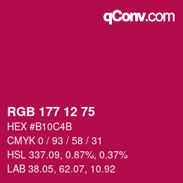 Código de color: RGB 177 12 75 | qconv.com