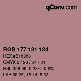 Color code: RGB 177 131 134 | qconv.com