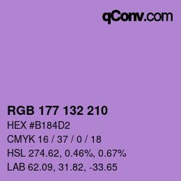 Color code: RGB 177 132 210 | qconv.com