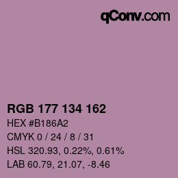 Color code: RGB 177 134 162 | qconv.com