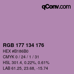 颜色代码: RGB 177 134 176 | qconv.com