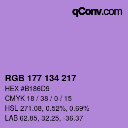 Color code: RGB 177 134 217 | qconv.com