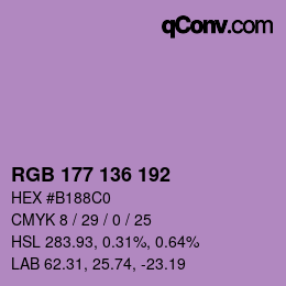カラーコード: RGB 177 136 192 | qconv.com