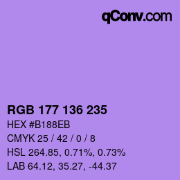 Color code: RGB 177 136 235 | qconv.com